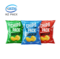 Sachet personnalisé en aluminium de qualité alimentaire avec fermeture thermoscellable pour emballage de snacks soufflés, pop-corn et croustilles