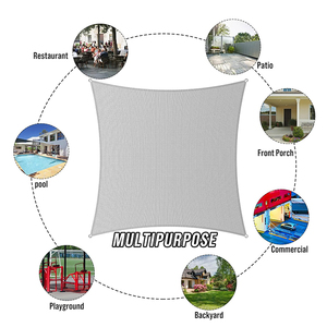 Vela de Sombra <span class=keywords><strong>para</strong></span> <span class=keywords><strong>Terraza</strong></span> y Balcón de 6x6m con Protección UV, 180gsm, Gris, HDPE, Lona de Sombra <span class=keywords><strong>para</strong></span> Jardín, Toldo Resistente de HDPE - Product Image 4