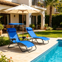 Chaise inclinable moderne pliable en acier inoxydable à gravité zéro pour jardin, patio, plage, cour, mobilier d'extérieur, chaise longue, 150 kg