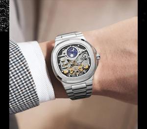 Reloj de Pulsera Mecánico Automático de Alta Calidad para Hombre, con Tourbillon, Fase Lunar, Acero Inoxidable, Resistente al Agua, Luminoso, Esqueleto, Analógico - Product Image 6
