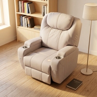 Canapé inclinable électrique PUZE Q701 COMODO, chauffant, avec télécommande intelligente USB, porte-gobelet intégré, design moderne, extensible en bois