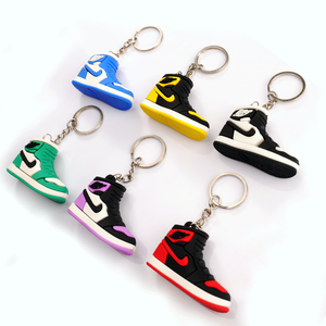 New fashion Wholesale Factory Price Shoe Keychain Charms,Rubber 3d Mini Jordan Sneaker Key Chain With Custom Box
