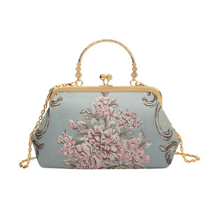 Evening Bag Frame Shape Embroidered Floral Print Women's Handbag Crossbody Shoulder Bag High Quality Summer 2023 - Product Image 5