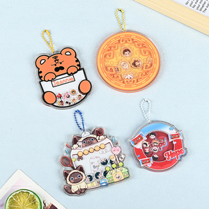 Custom Wholesale Acrylic Cartoon Pattern Rectangle Key Holder <b>Keychain</b> with UV Printing Fashionable Creative DIY Souvenir Gift - Product Image 1