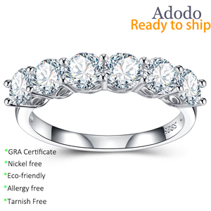 Bague demi-<span class=keywords><strong>éternité</strong></span> en argent sterling S925 de haute qualité avec moissanite VVS1, fabrication d'usine avec plus de 18 ans d'expérience, vente en gros de bijoux - Product Image 1