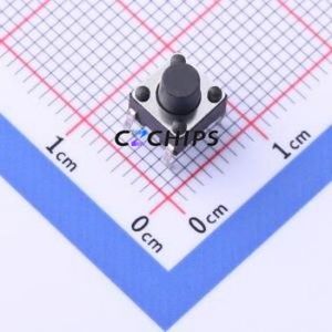 YTS-D004-2F Tactile Switch Through hole Component (THT)-4P,6x6mm Switch Single Pole Single Throw Round Button 2.5N Through Hole - Product Image 1