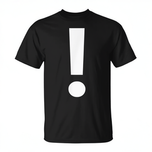 Camiseta con Diseño Gráfico de Signo de Exclamación, Negra, Talla Grande, Ropa Promocional - Product Image 2