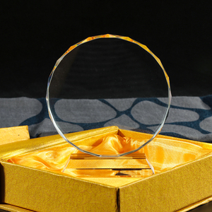 Trofeo di vetro di cristallo vuoto di vendita diretta della fabbrica di Guangzhou trofeo UV personalizzato o incisione laser per il premio aziendale - Product Image 1