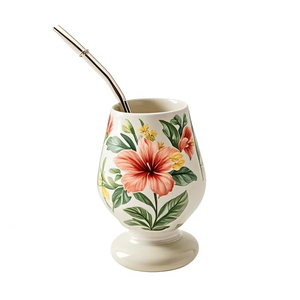 Tazas de Mate Personalizables de Primera Calidad con Diseño de Aves Hechas a Mano con Pajita Resistente para Disfrutar del Té a Diario - Product Image 2