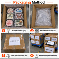 Autocollant de transfert pour couvercles de boîtes cadeaux rigides avec des designs de logo ronds en métal doré plat et des logos de transfert personnalisés pour l'emballage cadeau