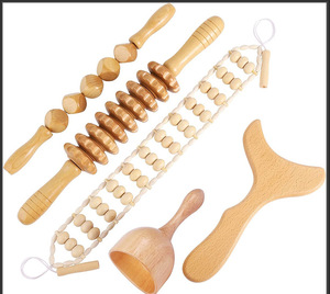 Set Massaggio Corpo in Legno: Rullo per Tendini, Tavola Raschiante, Coppetta per Drenaggio Meridiani, Strumento per Alleviare il Dolore Muscolare e Rilassamento Profondo - Product Image 6