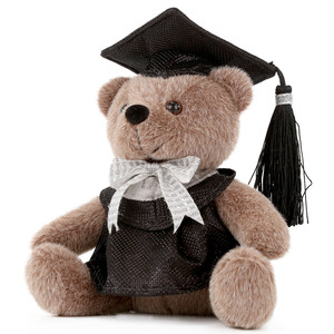 Zaves oso <span class=keywords><strong>de</strong></span> peluche pareja sentada para fiesta vestido negro pajarita Mortarboard muñeca suave para decoración del hogar para niños niñas escuela trasera - Product Image 2