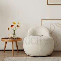Canapé simple en tissu bouclé en fausse fourrure de mouton, style nordique, pour salon d'appartement ou hôtel, fauteuil d'appoint en velours de luxe