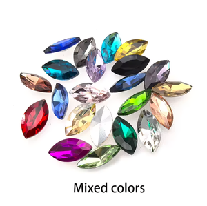 พลอยเทียมทรงตาม้า้านหลังแบนทำจากแก้วคริสตัลสีแดงใสดูหรูหรา - Product Image 4