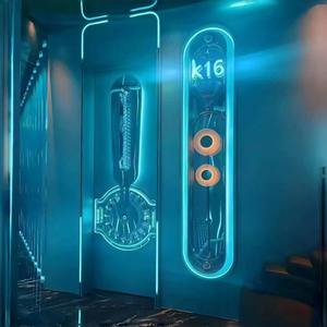 Porte de salle privée KTV insonorisée et ignifuge, design postmoderne en acier inoxydable, lumineuse, pour salle de karaoké, sur mesure - Product Image 2