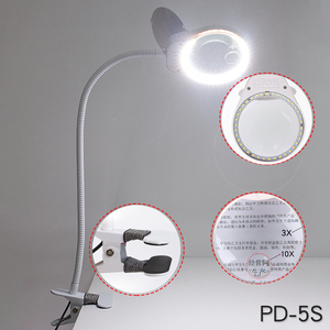 Lampe Loupe LED PD-5S avec Clip <span class=keywords><strong>de</strong></span> <span class=keywords><strong>Table</strong></span> et Éclairage Luminescent, Grossissement 10x, Outil <span class=keywords><strong>de</strong></span> Beauté et Maintenance Électronique - Product Image 3