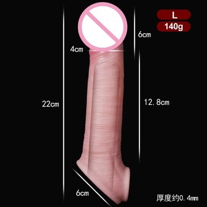 Manchons en silicone liquide souple pour hommes, motif dents de loup, 100 % étanches, épaissis et creux, grande taille, pour pénis - Product Image 3
