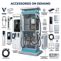 Station de recharge rapide DC double prise pour véhicules électriques, montée au sol, CCS2 CHAdeMO, écran tactile, paiement sans contact RFID NFC