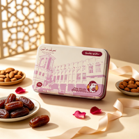 Boîte en métal rectangulaire en fer blanc de qualité alimentaire en deux parties, boîte d'emballage cadeau personnalisée avec logo imprimé pour noix, biscuits OEM ODM