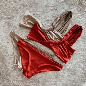 ชุดบิกินี่ผู้หญิงคุณภาพสูง 1 ชิ้น ดีไซน์ลายจุดพิมพ์ลายแบบกำหนดเอง ชุดว่ายน้ำวีสตริง ชุดชายหาด - Product Image 1