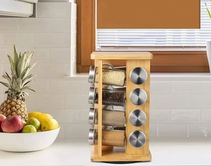 Moderno Estante Giratorio de Bambú de 5 Niveles para Especias, Organizador de Especias para Cocina, Torre de Especias para Encimera - Product Image 3