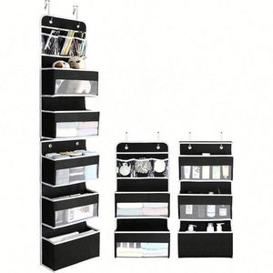 Premium Multi-layer 6-layer Clear Window Pocket <b>Over</b> <b>the</b> <b>Door</b> Hanging Storage <b>Organizer</b> with Metal Hooks - Product Image 4