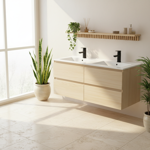 Mobile <span class=keywords><strong>Bagno</strong></span> <span class=keywords><strong>Moderno</strong></span> Classico <span class=keywords><strong>in</strong></span> <span class=keywords><strong>Legno</strong></span> Massello a Doppio Ripiano, Lavabo <span class=keywords><strong>in</strong></span> Ceramica, Resistente all'Acqua, Ecologico - Product Image 1