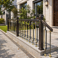 Balustrade de clôture en alliage d'aluminium traité thermiquement, résistant à la rouille, résistant aux intempéries, avec revêtement en poudre