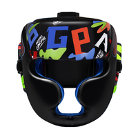 Casque de boxe modulaire en cuir PU intégral pour enfants, protection de la tête pour Muay Thai, Taekwondo, entraînement en salle de sport, unisexe