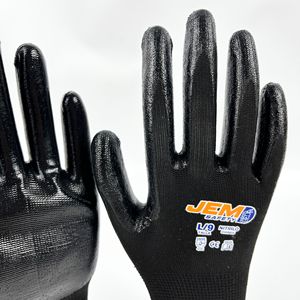 Guantes de Trabajo Recubiertos de Nitrilo Negro, Antideslizantes, Resistentes al Aceite, Personalizables, Guantes de Seguridad Laboral - Product Image 4