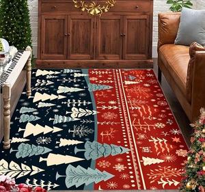 Thảm trải sàn Giáng sinh màu đỏ cho trẻ em, trang trí nhà cửa, chất liệu nylon mềm mại, xù mượt, giặt được, dệt máy, thích hợp cho phòng trẻ em, phòng ngủ - Product Image 1