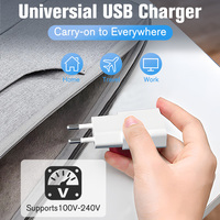 Chargeur en vrac 5W double port certifié CE/FCC avec chargeur de voyage universel USB a et USB C pour appareils mobiles