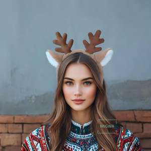 H0002 عيد الميلاد عقال ندفة الثلج الغزلان الأذن عقال الغزلان عقال في المخزون مهرجان رئيس الملحقات - Product Image 2