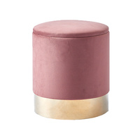 Pouf ottoman moderne de luxe avec pieds en métal, chaise de salle à manger en velours coloré pour restaurant, hôtel, café, villa