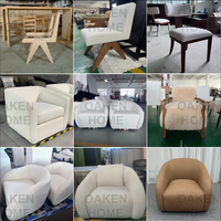 OAKEN Meubles d'intérieur modernes de luxe pour salon, canapé Cloud, table basse en marbre, ensemble de meubles de salon de style bois américain