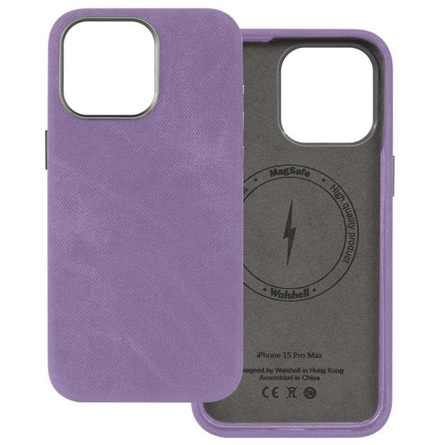 2025 New Design Fashion Purple Denim Wireless Charging Magnetic Phone Case for iPhone 15 16 Pro Max