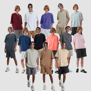 T-shirt personnalisé avec logo en gros, coton tricoté 230 GSM, streetwear hip-hop oversize uni à séchage rapide - Product Image 2