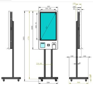 Quiosco de autopedido Standee con escáner de código QR, impresora térmica y ranura para terminal POS para pedido de ropa - Product Image 6