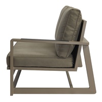 Canapé d'angle en aluminium marron moderne en forme de L pour patio, mobilier de jardin extérieur, ensemble de canapés modulaires en promotion