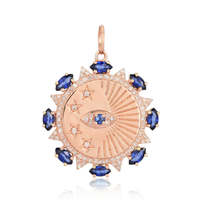 Collier pendentif en zircon aigue-marine en forme de marine, zircon cubique blanc et noir, collier pendentif en zircon pour femme en argent 925