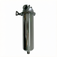 Filtre à eau manuel en acier inoxydable pour l'extérieur avec précision de filtration de 50,0 microns pour usage domestique, préfiltre à sédiments 10"x2,5"