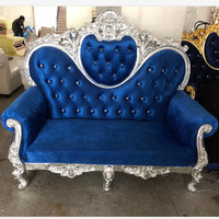 Chaises de trône en cuir blanc sculpté Kings Love Seat 2021