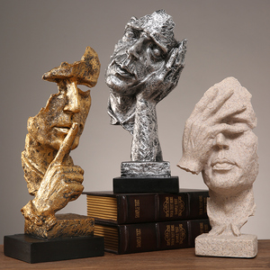 Ensemble de sculptures d'art abstrait, décoration minimaliste de luxe pour salon, bureau, maison - Product Image 1