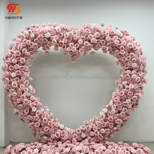 Arco de Flores Artificiales LEDA, Exquisito, en Forma de Corazón Rosa, Hecho a Mano, para Bodas al Aire Libre, San Valentín - Product Image 2