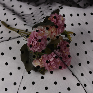 Nhà Máy bán hàng trực tiếp tùy chỉnh 100% polyester mềm màu đen đổ xô chấm vải tuyn vải cho trang trí nội thất - Product Image 3