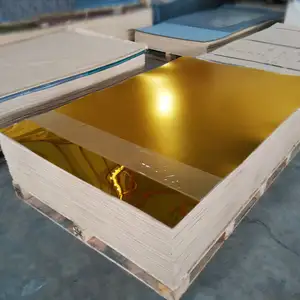 Shuohang Golden 1mm Acrylic Mirror Sheet For Decoration 4x6ft 4x8ft Self Adhesive Plexi Glass Acrylic Mirror