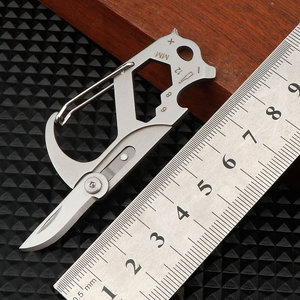 Outil multifonction en acier inoxydable pour le <span class=keywords><strong>sport</strong></span>, le <span class=keywords><strong>camping</strong></span>, la randonnée, l'EDC, ouvre-bouteille, mousqueton avec couteau - Product Image 2