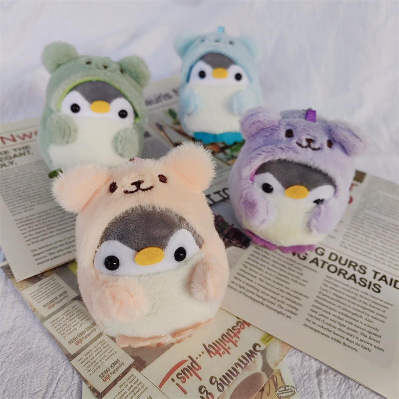 Satılık Mini peluş penguen anahtarlık Kawaii peluş oyuncak anahtarlık penguen dolması hayvan