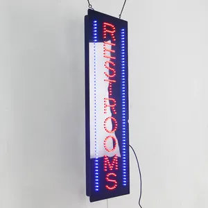11*27" Super Bright RESTROOMS Toilet Signboard, American Advertising Indoor Led Dot Signs Light Animated Signs