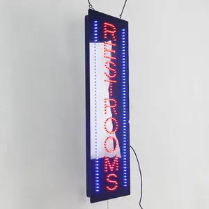 11*27 "Super Bright RESTROOMS Toilet Signboard, Publicidade Americana Indoor Led Dot Sinais Luz Animada Sinais